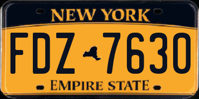 NY license plate FDZ7630