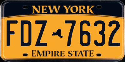 NY license plate FDZ7632