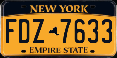 NY license plate FDZ7633