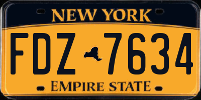 NY license plate FDZ7634