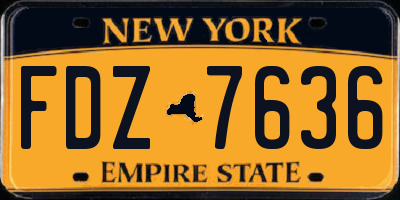 NY license plate FDZ7636