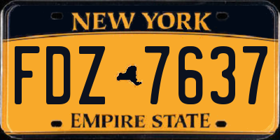NY license plate FDZ7637