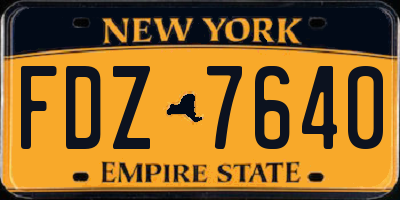 NY license plate FDZ7640