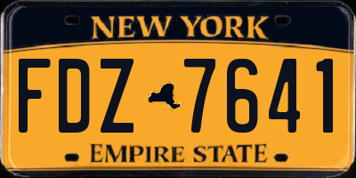 NY license plate FDZ7641