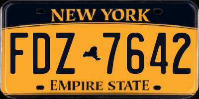 NY license plate FDZ7642