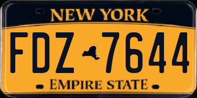 NY license plate FDZ7644