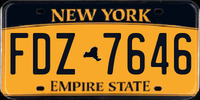 NY license plate FDZ7646