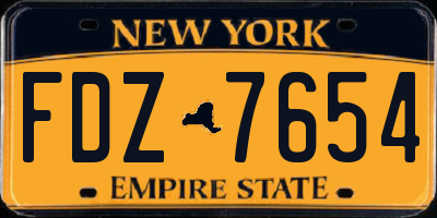 NY license plate FDZ7654