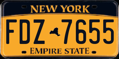 NY license plate FDZ7655