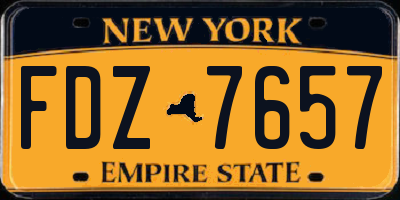 NY license plate FDZ7657