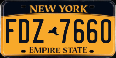 NY license plate FDZ7660