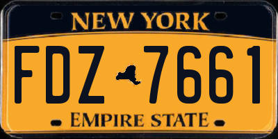 NY license plate FDZ7661