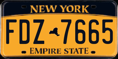 NY license plate FDZ7665