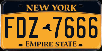 NY license plate FDZ7666