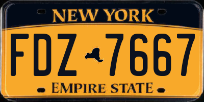 NY license plate FDZ7667