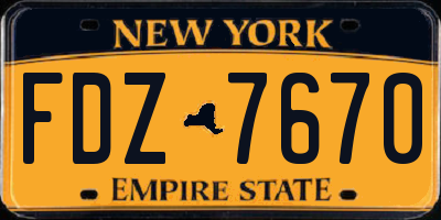 NY license plate FDZ7670