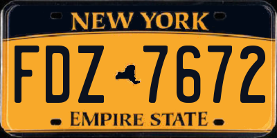NY license plate FDZ7672