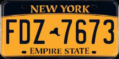 NY license plate FDZ7673