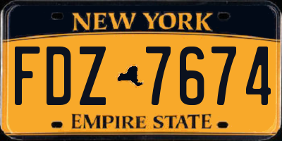 NY license plate FDZ7674