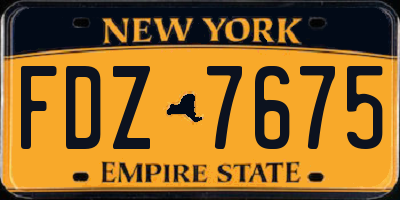 NY license plate FDZ7675