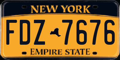 NY license plate FDZ7676