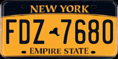 NY license plate FDZ7680
