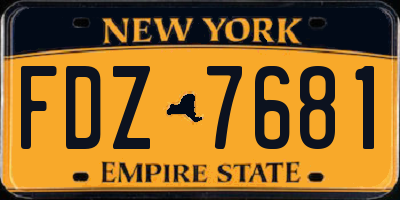 NY license plate FDZ7681