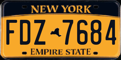 NY license plate FDZ7684