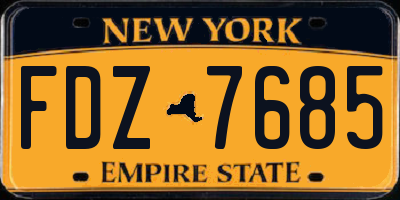NY license plate FDZ7685