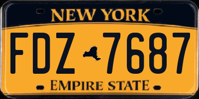 NY license plate FDZ7687