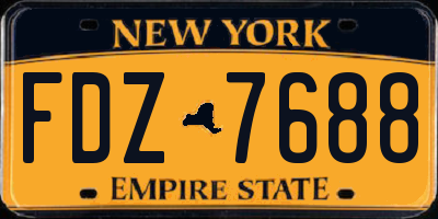 NY license plate FDZ7688