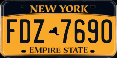 NY license plate FDZ7690