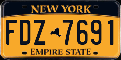 NY license plate FDZ7691