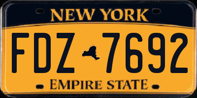 NY license plate FDZ7692