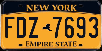 NY license plate FDZ7693
