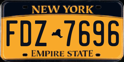 NY license plate FDZ7696