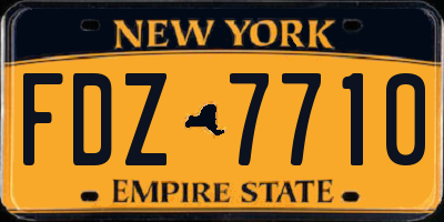 NY license plate FDZ7710