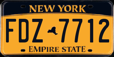 NY license plate FDZ7712
