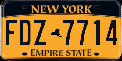 NY license plate FDZ7714