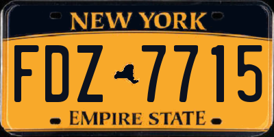 NY license plate FDZ7715