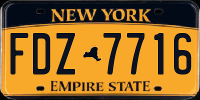 NY license plate FDZ7716