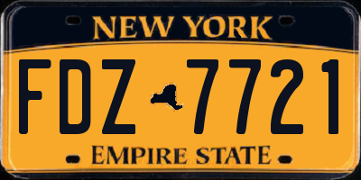NY license plate FDZ7721