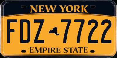 NY license plate FDZ7722