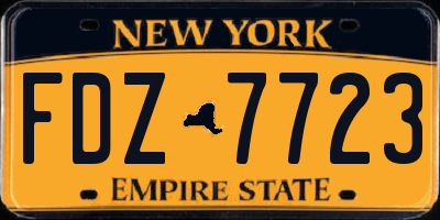 NY license plate FDZ7723