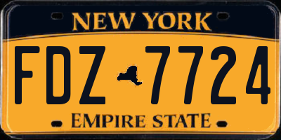 NY license plate FDZ7724