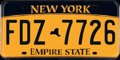 NY license plate FDZ7726