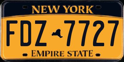NY license plate FDZ7727
