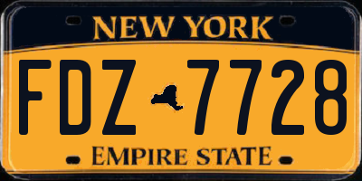 NY license plate FDZ7728