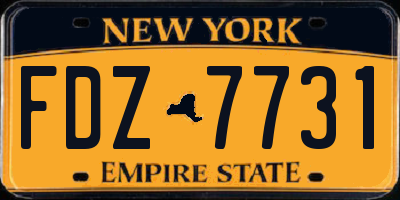 NY license plate FDZ7731