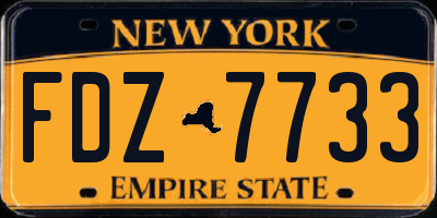 NY license plate FDZ7733